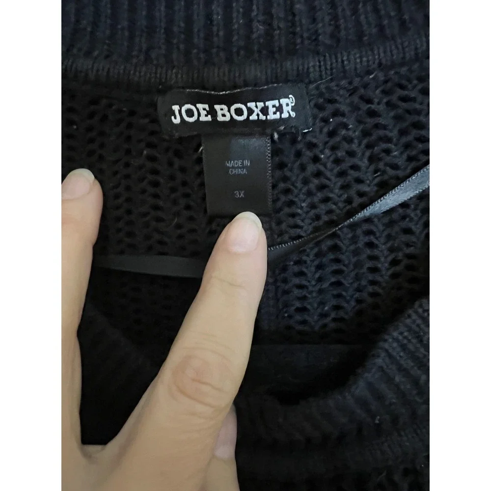 Women's Black &‎ White Knit Joe Boxer Pullover Size 3X